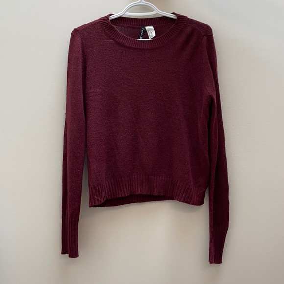Deep red fuzzy sweater from H&M in a size small. - Picture 1 of 2